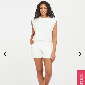 Spanx, Stretch Twill Shorts, 4", white, small